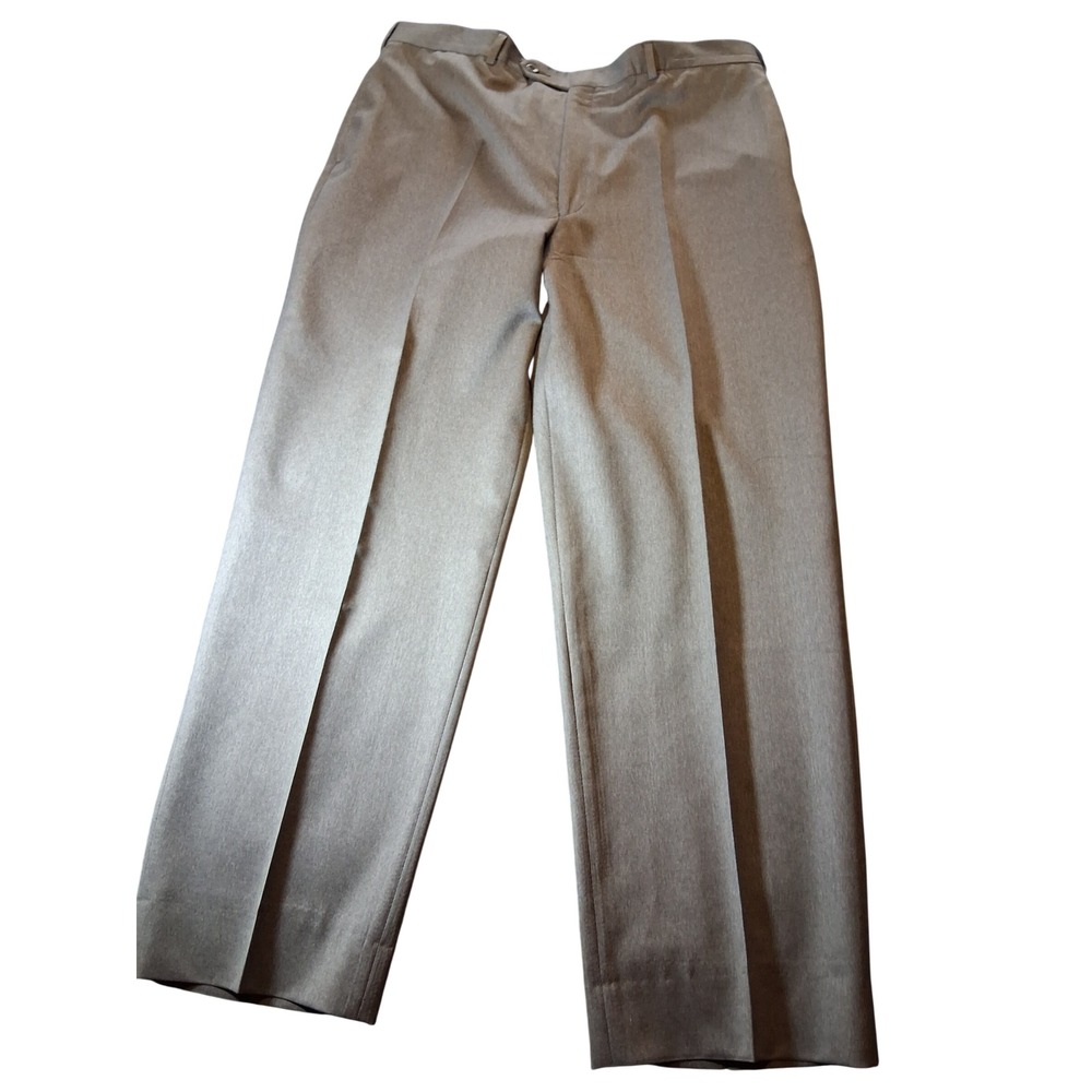 Jos. A. Bank Mens Grey Flat Front Dress Pants Straight Leg Trousers 37x31